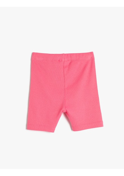 Koton Biker Tayt Beli Lastikli Fitilli Pamuklu Pembe 3skg40153ak Gül