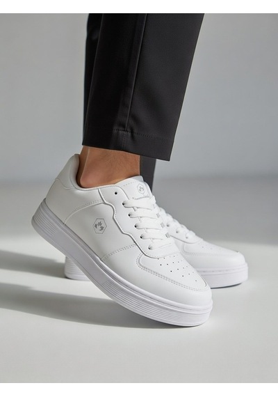 Nstil Unisex Spor Ayakkabı Rahat Yumuşak Taban Kaymaz Günlük Bağcıklı Sneaker 408 Beyaz