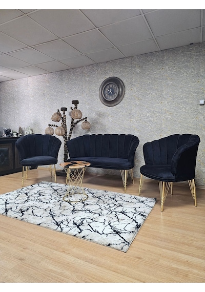 Zafir Gold Kaplama Tel Ayak Papatya Çay Seti Koltuk Takımı , Balkon, Salon, Ofis, Cafe Koltuk Takımı Siyah Zafir Gold Kaplama Tel Ayak Papatya Çay Seti Koltuk Takımı , Balkon, Salon, Ofis, Cafe Koltuk Takımı Siyah