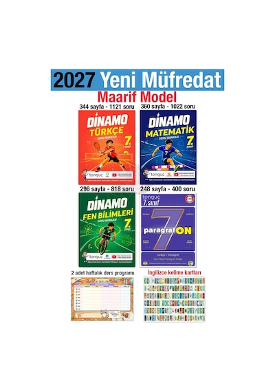 7. Sınıf 2027 Türkçe Matematik Fen Bilimleri Dinamo Paragrafon Soru Bankası Maarif Yeni Müfredat Bağlam Temelli