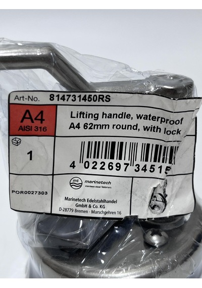 Marinetech Paslanmaz Çelik Yuvarlak Kilitli Kulp 62mm 814731450rs