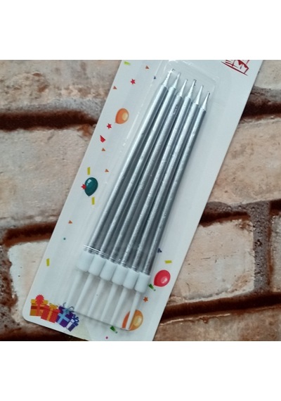 Vıp Kalite Parlak Metalik Gümüş Pasta Mumu 6 Adet Gümüş Doğum Günü Mumu Decor Silver Bırthday Candle Vıp Kalite Parlak Metalik Gümüş Pasta Mumu 6 Adet Gümüş Doğum Günü Mumu Decor Silver Bırthday Candle