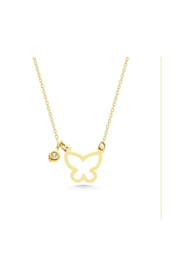 Sefa Gold 14 Ayar Altın Pırlantalı Kelebek Kolye