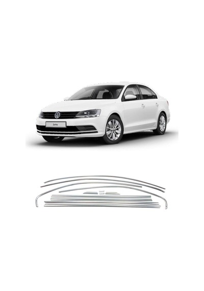 Araba Alışveriş Volkswagen Aksesuar Jetta 2012-18 Krom Cam Çıta Seti