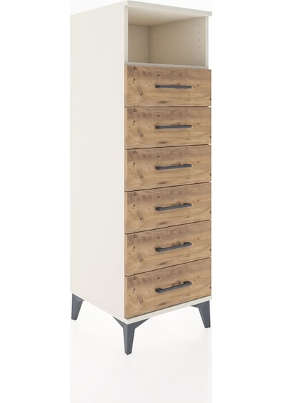 Hyperion Dolap Tek Raflı 6 Çekmeceli 44x44x134 Aytaşı-çam Aytaşı