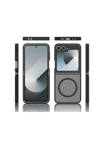 Galaxy Z Flip 6 Kılıf M-safe Şarj Özellikli Kamera Korumalı Ogaa Lunex Kapak - Siyah
