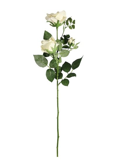 Yapay 3'lü Açmış Gül Dalı Krem 68 Cm Krem