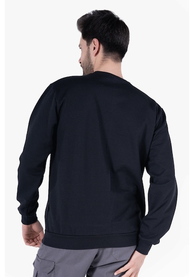 2 İplik Bisiklet Yaka Sweatshirt Siyah