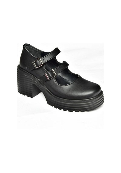 Fox Shoes R996055009 Siyah Kalın Topuklu Kadın Ayakkabı Siyah