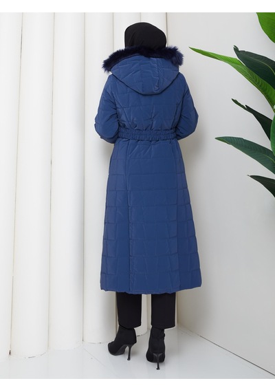 Eslemnur Nova Kumaş Şişme Mont 115cm Mavi