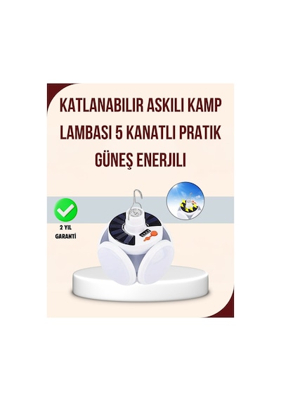 Katlanabilir Güneş Enerjili Led Kamp Lambası Usb Şarjlı - Hs08377721-4485 Renkli Renkli