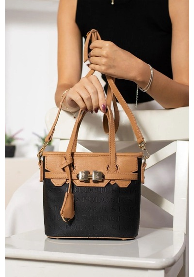 Just Polo Jp4108 Kadın El Ve Omuz Çantası Yeni Sezon Boy 18 Cm En 21 Cm Ozt4108 Sıyah Taba Siyah - Taba