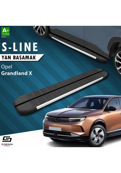 S-dizayn Opel Grandland X 2 Hybrid S-line Aluminyum Yan Basamak 183 Cm 2024 Üzeri A+ Kalite
