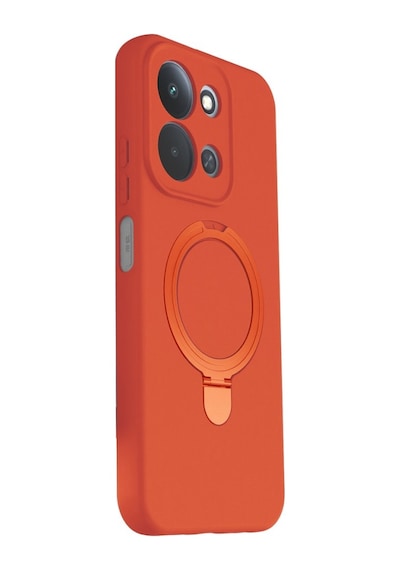 Xiaomi Redmi 15c 4g Kılıf M-safe Şarj Uyumlu Silikon Standlı Regal Kapak Turuncu