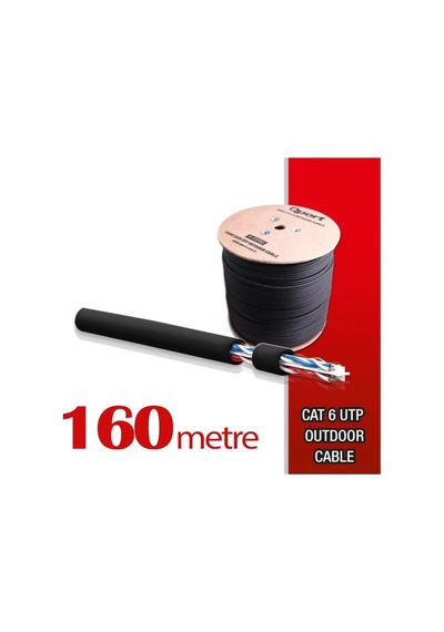 Qport Yüksek Bakır Utp 23Awg 0.58 MM Dış Ortam Cat6 Outdoor Kablo 160 Metre