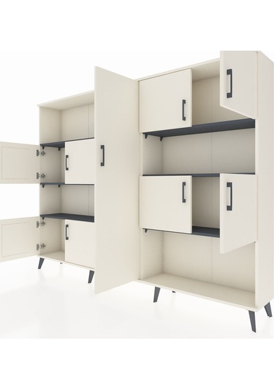 Arges Dolap 10 Raflı 9 Kapaklı 220x30x163 Aytaşı-aytaşı/antrasit Aytaşı-aytaşı/antrasit