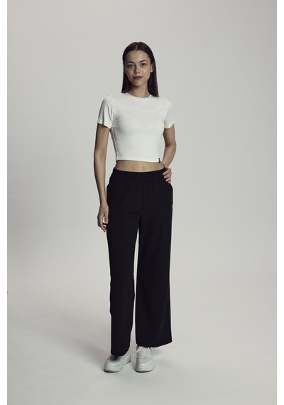 Scorp Lyra Kadın Crop Bambu Tişört Beyaz Standart