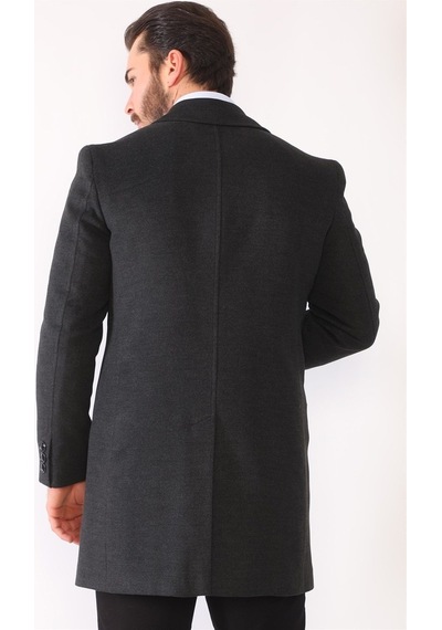 Plt8364 Dewberry Erkek Palto-Antrasit