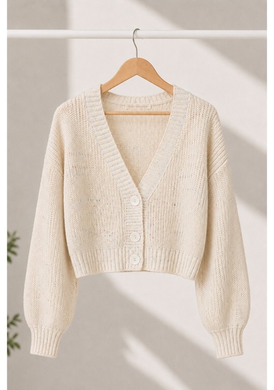 Flex Fashıon Kadın Trend Crop Popüler Örgülü Kısa Triko Hırka Taş Rengi - 736030025 Taş Rengi - 736030025 Taş Rengi