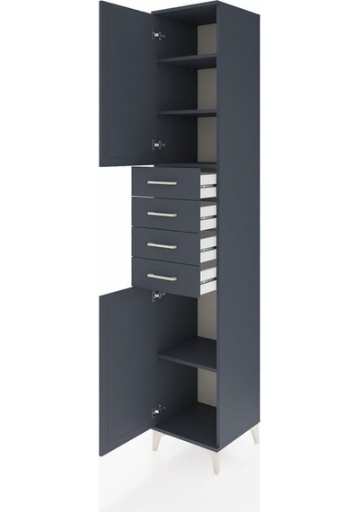 Hyperion Dolap 4 Raflı 4 Çekmeceli 2 Kapaklı 44x44x243 Antrasit-antrasit Antrasit Hyperion Dolap 4 Raflı 4 Çekmeceli 2 Kapaklı 44x44x243 Antrasit-antrasit Antrasit