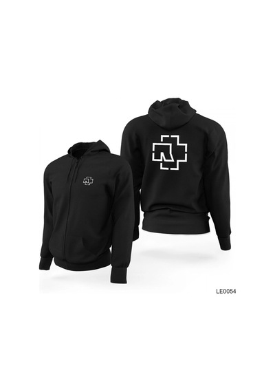 Tarzsokak Rammstein Fermuarlı Kapşonlu Sweatshirt 12946 Siyah
