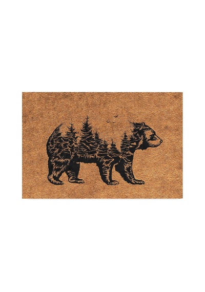 Tasarımlı Dekoratif Kapı Önü Paspas, Dış Mekan/ev İçi/banyo/mutfak/yatak Odası/giriş Paspasları Bear, 40x60 Çok Renkli