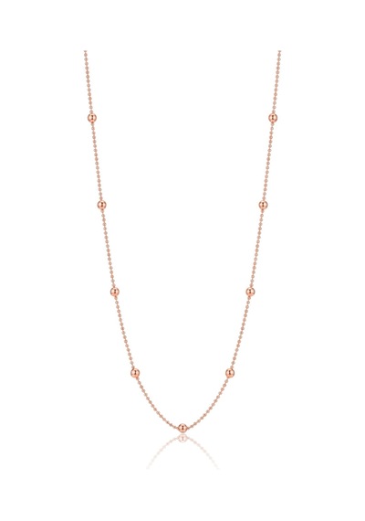 925 Ayar Gümüş Zincir Rose Kaplama İtalyan Hepsi Top Top Zincir Kolye Barcode Rose Gold
