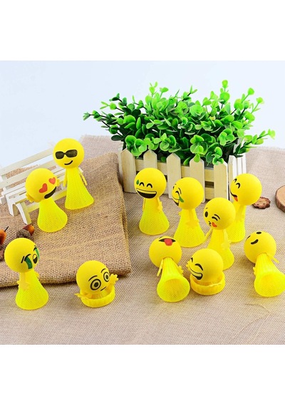 Yüksek Kalite 4 Adet Renkli Led Işıklı Zıplayan Kafalar Işıklı Uçan Kafalar Işıklı Emoji Kafalar