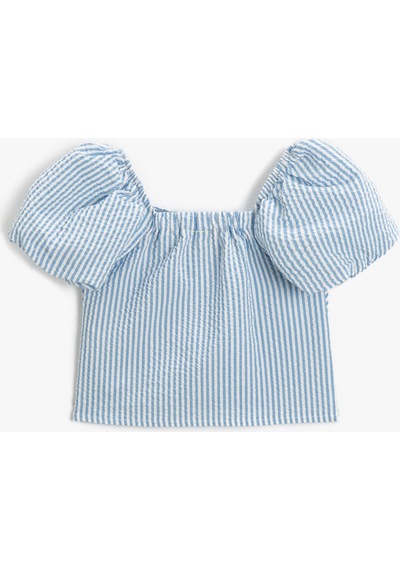 Koton Crop Bluz Kısa Balon Kollu Kare Yaka Astarlı Mavi Çizgili 3skg60013aw 3SKG60013AW6S5 Mavi Koton Crop Bluz Kısa Balon Kollu Kare Yaka Astarlı Mavi Çizgili 3skg60013aw 3SKG60013AW6S5 Mavi
