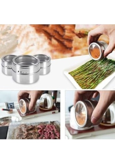 Kaliteli Çelik 3 Lü Paket Mıknatıslı Baharatlık Cin114 0