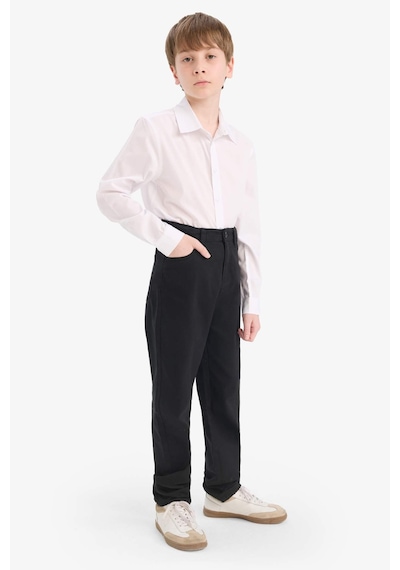 Defacto Erkek Çocuk Polo Yaka Poplin Uzun Kollu Gömlek Y1302a625auwt36 Beyaz