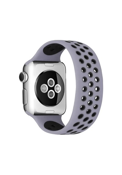 Newface Apple Watch 42mm Ayarlı Delikli Silikon Kordon - Gri-siyah Diğer