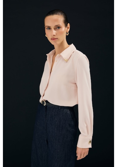 Sateen Lucy Gömlek - Pudra-137113