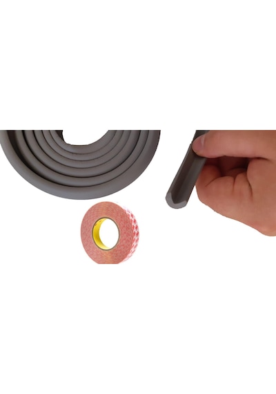 Laynbebe- Slim (İnce) Kauçuk Kenar + Köşe Koruyucu Set Gri Çok Renkli