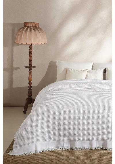 Elart Ruffle Pike Tek Kişilik 160x220 Cm Beyaz Beyaz