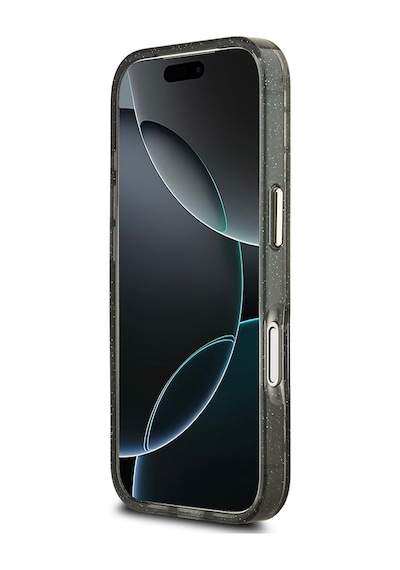 Apple Uyumlu iPhone 17 Pro Kılıf Guess Lisanslı M-safeli Simli Çiçek Desenli Metal Kamera Çerçeveli Kapak Siyah Siyah