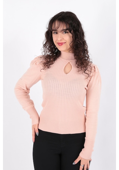 Fashion Friends Pencere Detaylı Kazak Pudra
