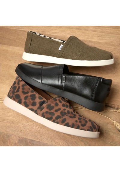 10022622 Black Leather Babet Kadın 10022622 Toms Alpargata Plus Leather 10022622 Black Leather