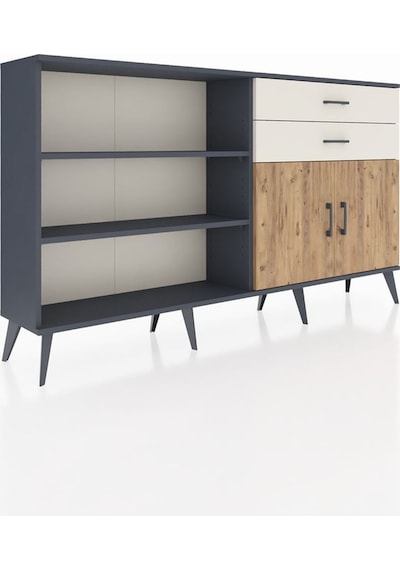 Arges Konsol 3 Raflı 2 Çekmeceli 2 Kapaklı 176x30x99 Antrasit-çam Antrasit-çam/aytaşı Arges Konsol 3 Raflı 2 Çekmeceli 2 Kapaklı 176x30x99 Antrasit-çam Antrasit-çam/aytaşı