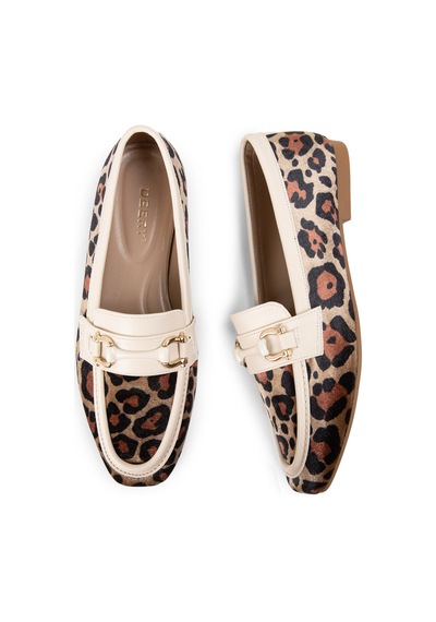 Deery Bej Rengi Leopar Desen Kadın Babet - K2067zbejc01 Bej