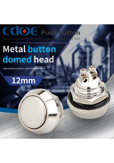 Diyotlab 12mm Metal Buton Nikel Ip65