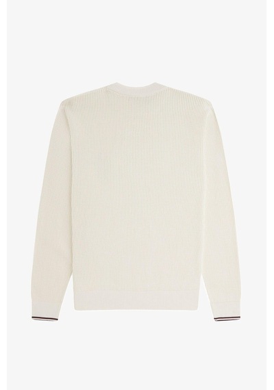 Fred Perry K6507 Waffle Stitch Jumper Erkek Kazak Ekru