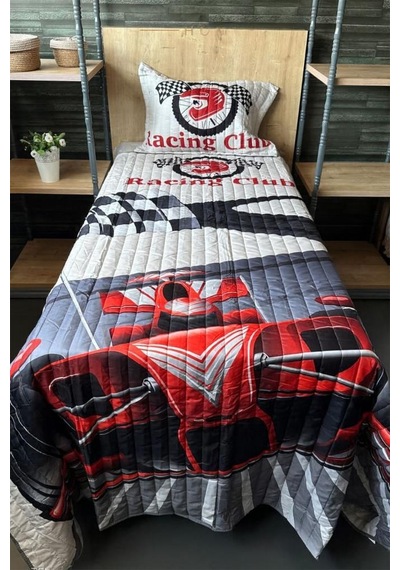 Racing Club Tek Kişilik Kapitoneli Yatak Örtüsü 180x240 Cm Çok Renkli