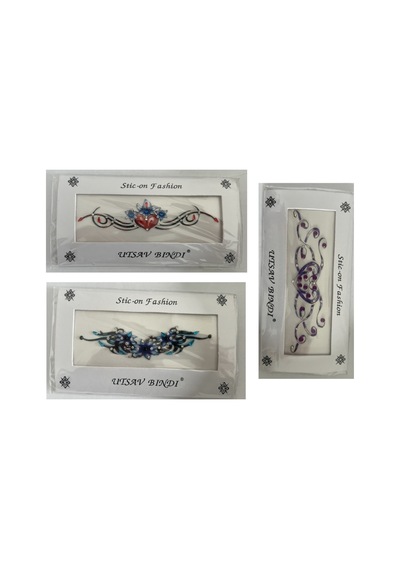 Airbrush Tattoo Taşlı Yapıştırma Dövme 3'lü Set3
