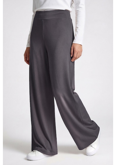 Tommylife Koyu Gri Comfort Fit Geniş Paça Korsajlı Palazzo Kadın Pantolon - 94681