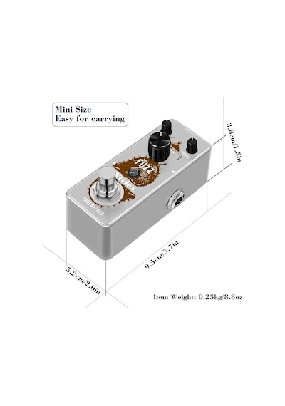 Vivlex Fuzz Mini Elektro Gitar Efekt Pedalı - True Bypass Kompakt Fuzz Pedalı