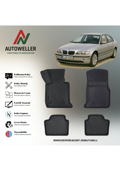 Bmw 3 Serisi E46 1997-2006 Uyumlu Havuzlu Oto Paspas