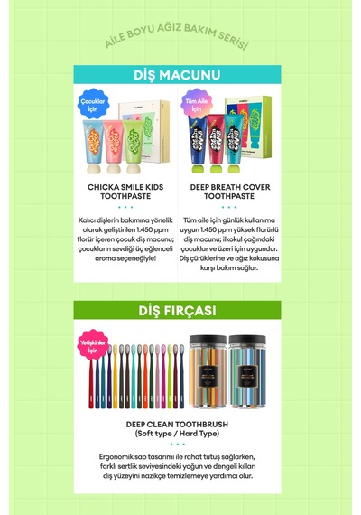 Renkli, Meyve Aromalı, Çürüklere Karşı Etkili Çocuk Diş Macunu Seti Kundal Chicka Smile Kids Toothpaste Set