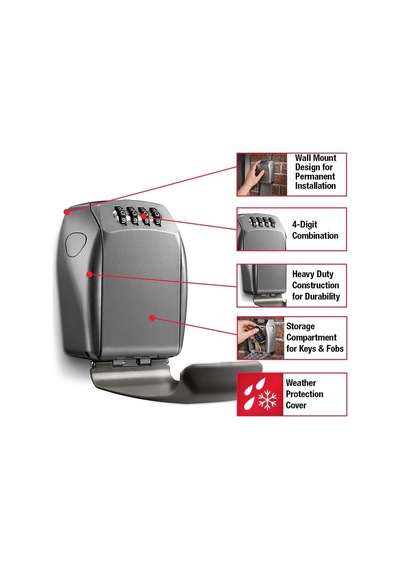Master Lock Ağır Hizmet Tipi Duvara Monte Anahtar Kutusu, Dış Mek