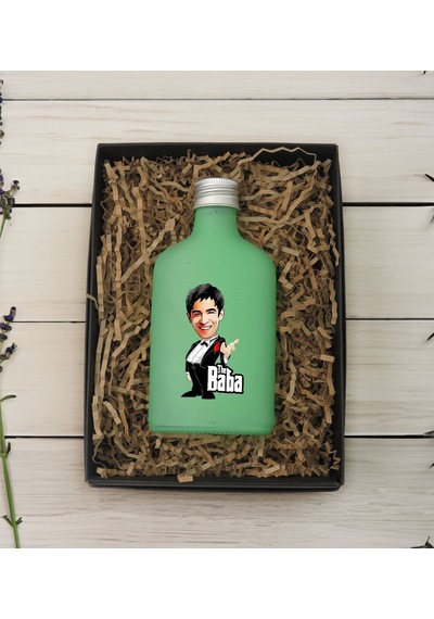 Bk Gift Kişiye Özel The Baba Karikatürlü Yeşil Tasarım Cam Şişe Kolonya 200 ML 3